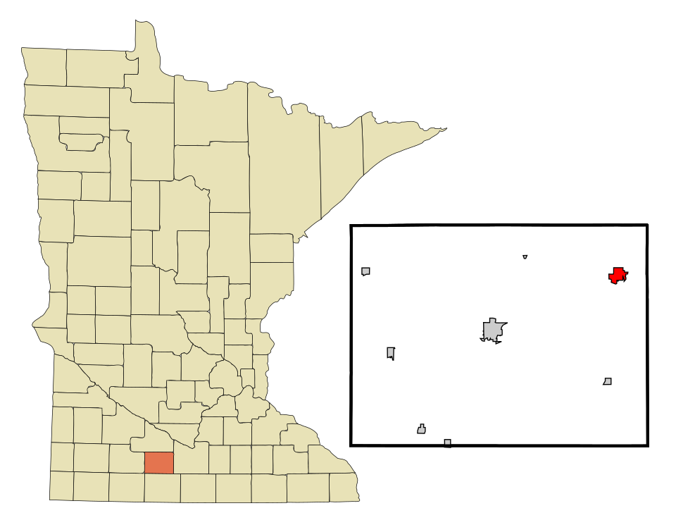 Locator map of Madelia