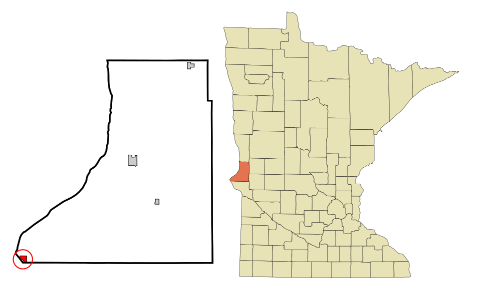 Locator map of Browns Valley