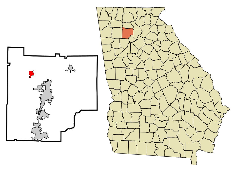 Locator map of Waleska
