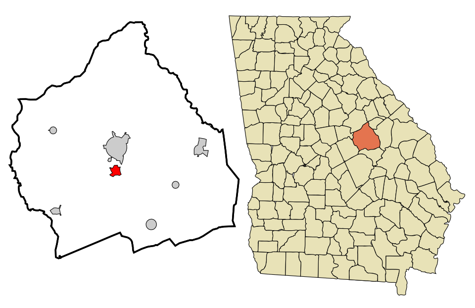 Locator map of Tennille