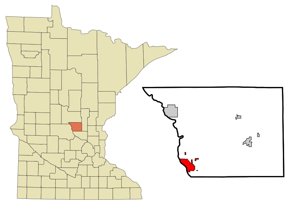 Locator map of Sauk Rapids