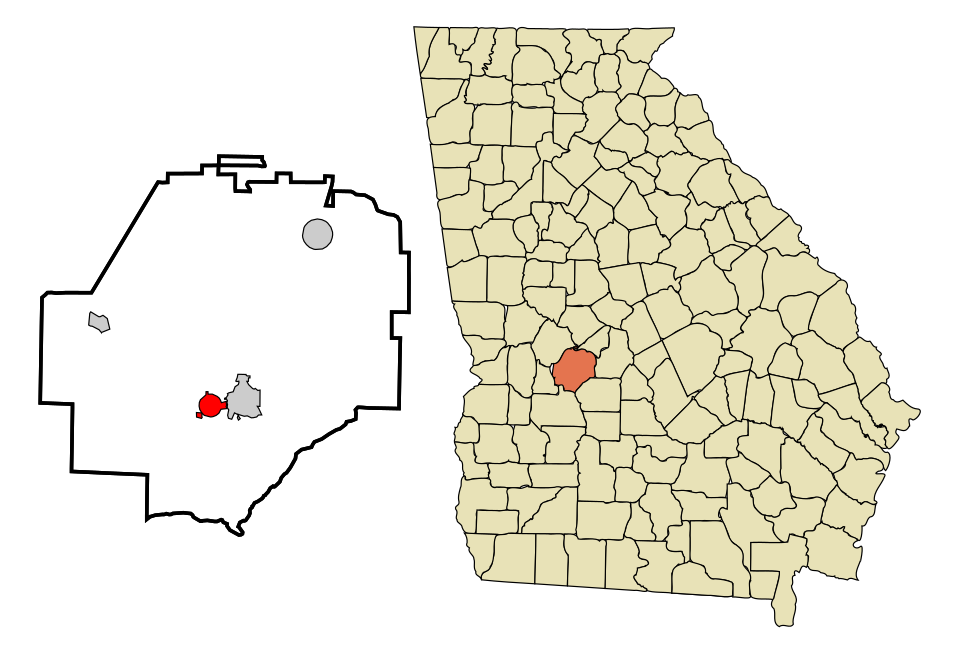 Locator map of Oglethorpe
