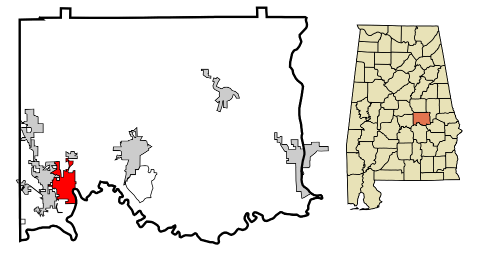 Locator map of Coosada