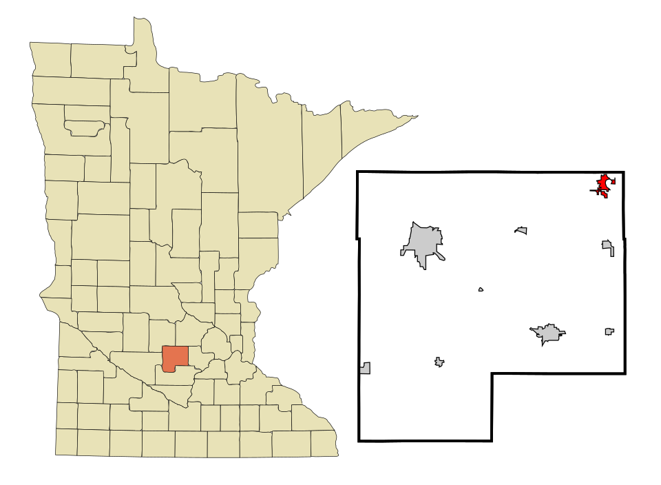 Locator map of Winsted