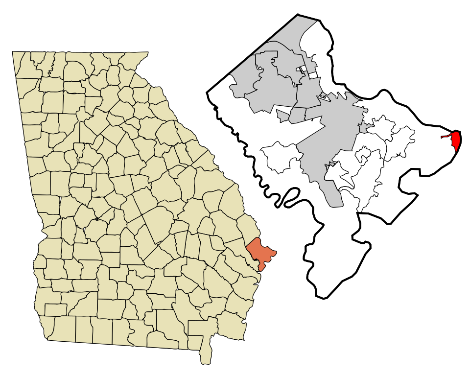 Locator map of Tybee Island