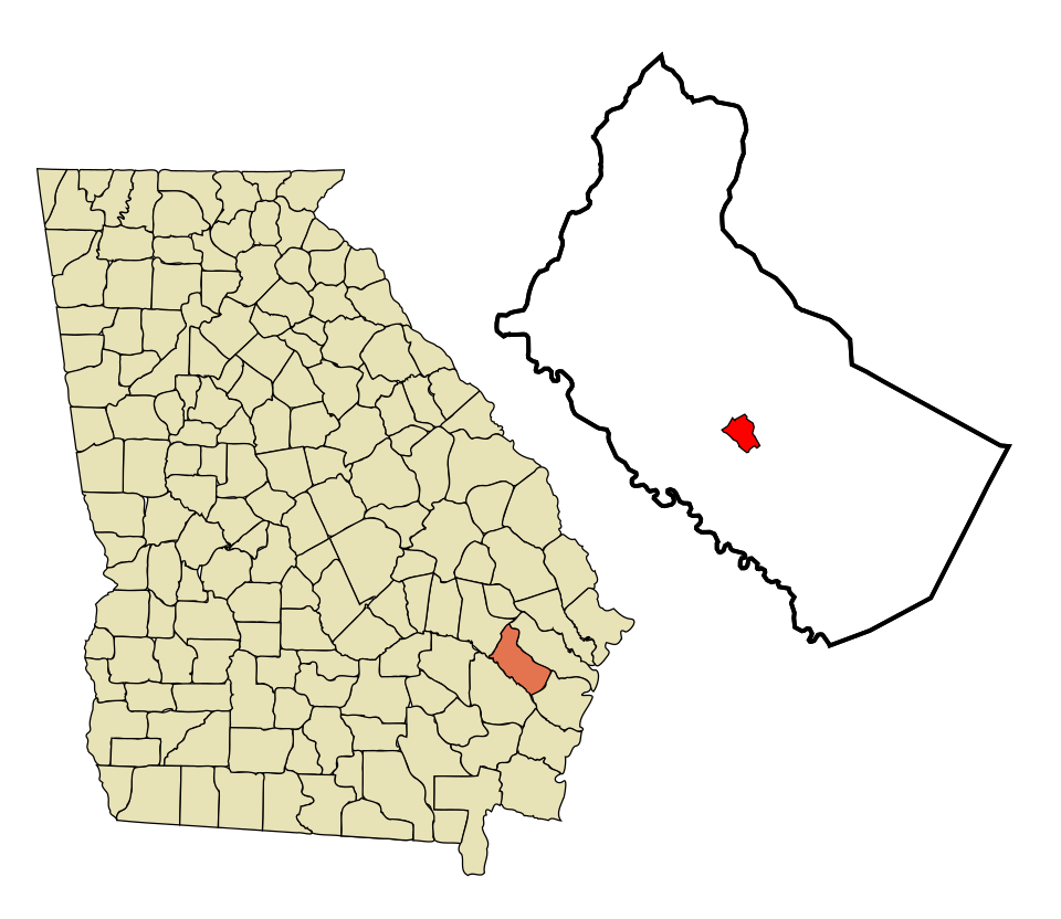 Locator map of Ludowici