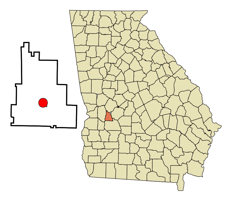 Locator map of Ellaville