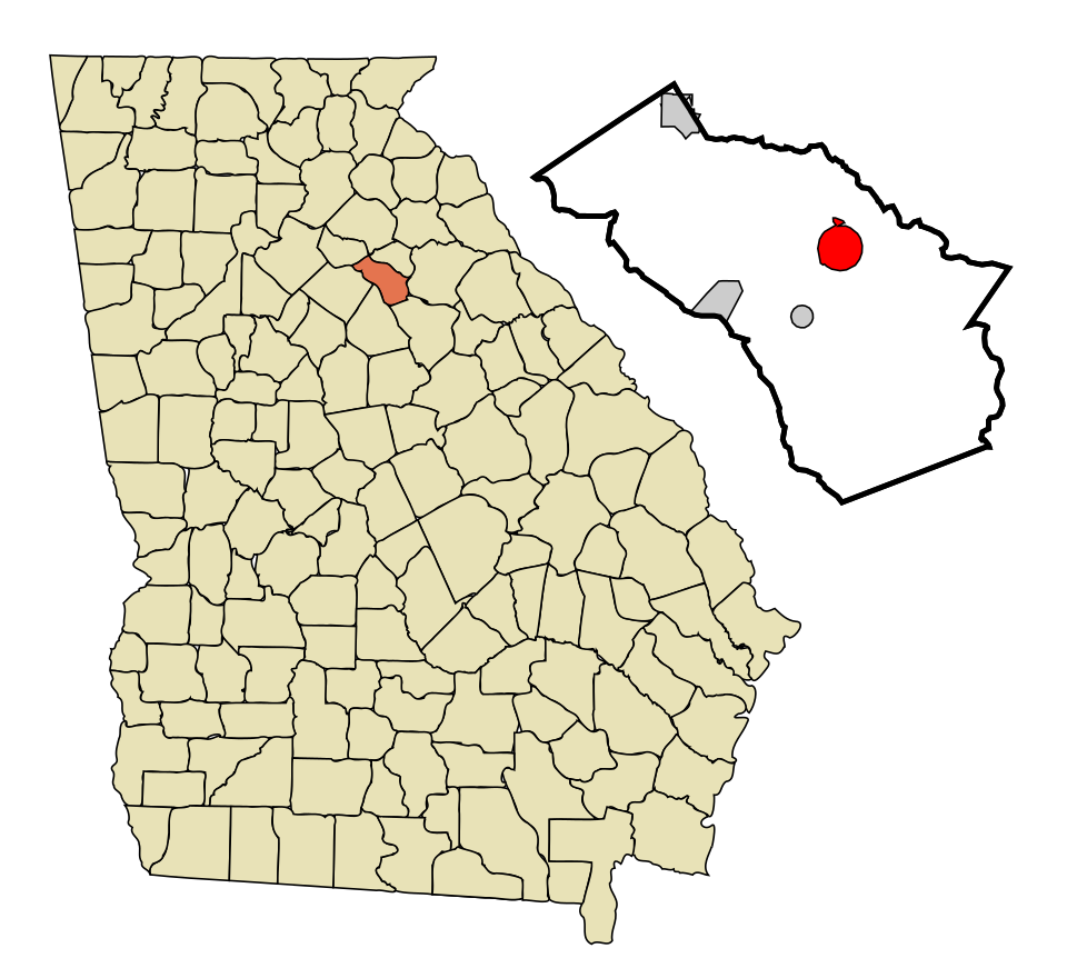 Locator map of Watkinsville