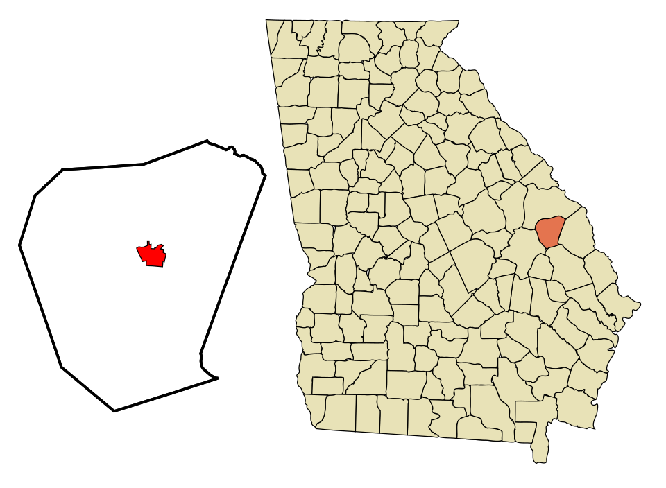 Locator map of Millen