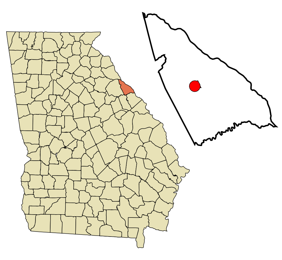Locator map of Lincolnton
