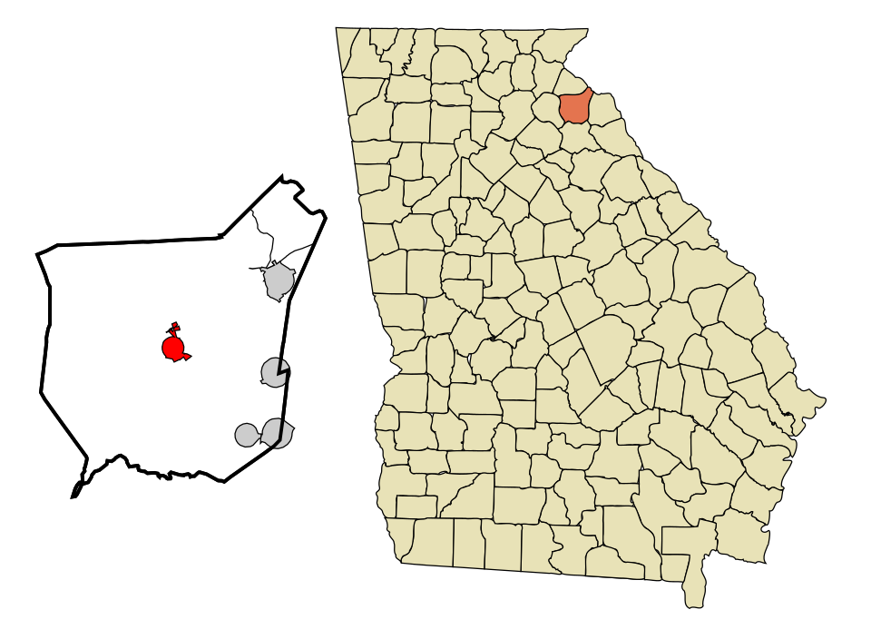 Locator map of Carnesville