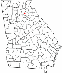 Locator map of Pendergrass