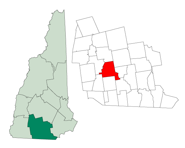 Locator map of Lyndeborough