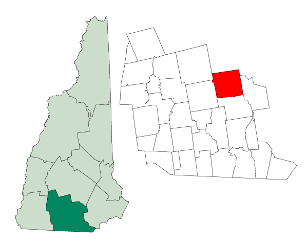 Locator map of Goffstown