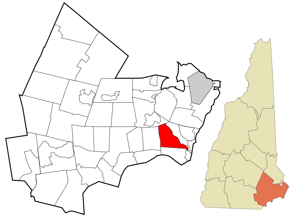 Locator map of Hampton Falls