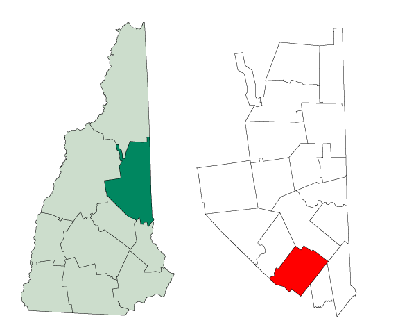 Locator map of Wolfeboro