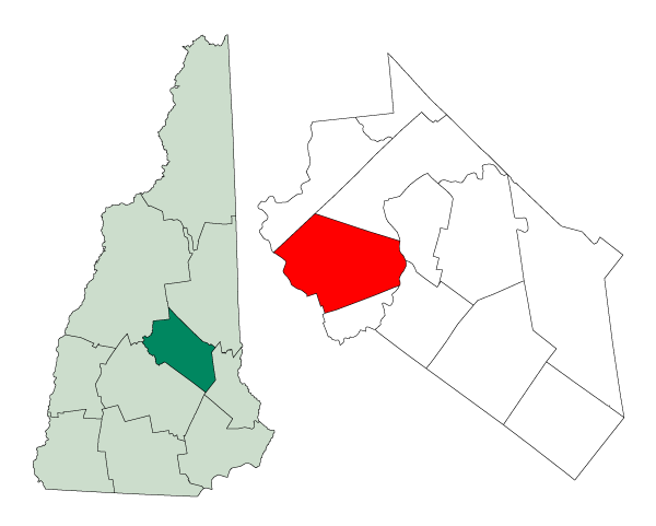 Locator map of Sanbornton