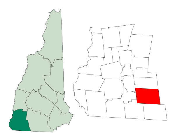 Locator map of Jaffrey