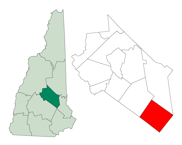 Locator map of Barnstead