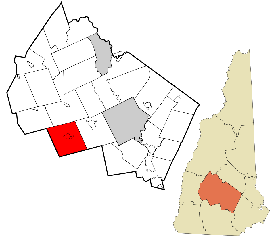 Locator map of Henniker