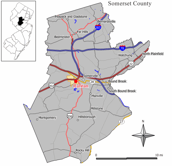 Locator map of Raritan