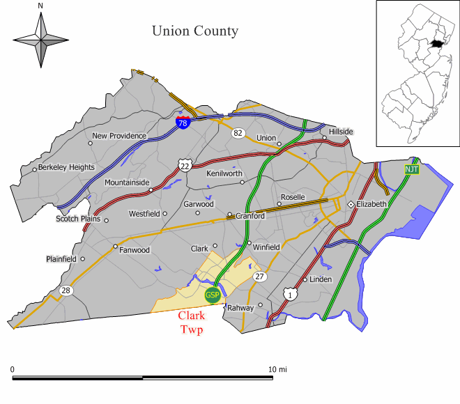Locator map of Clark