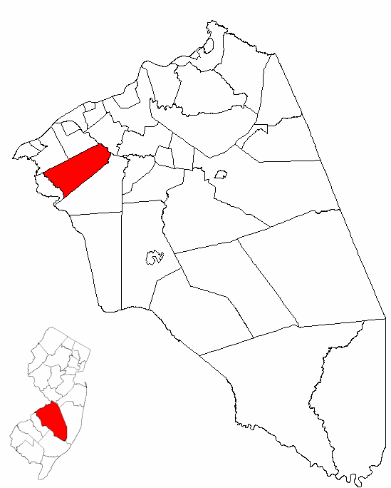 Locator map of Moorestown