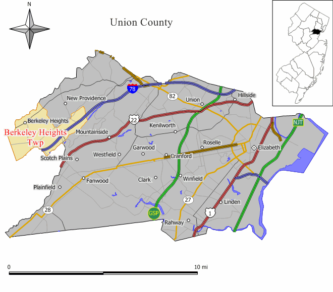 Map of Berkeley Heights