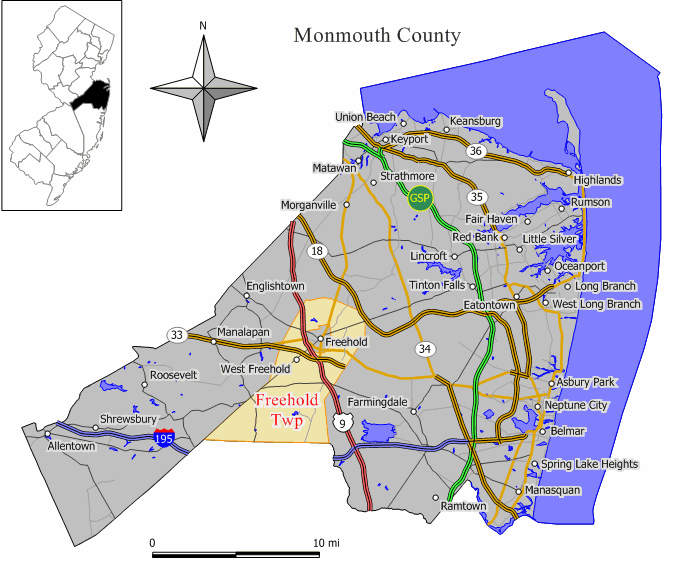 Locator map of Freehold