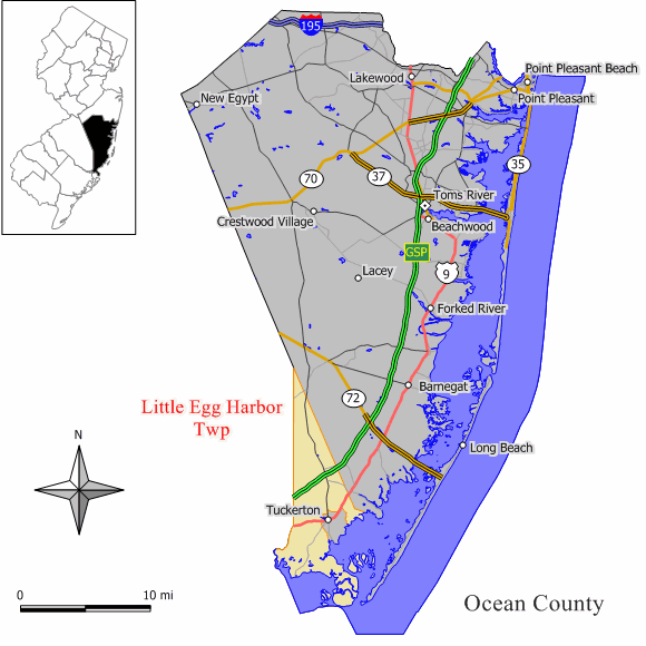 Locator map of Little Egg Harbor