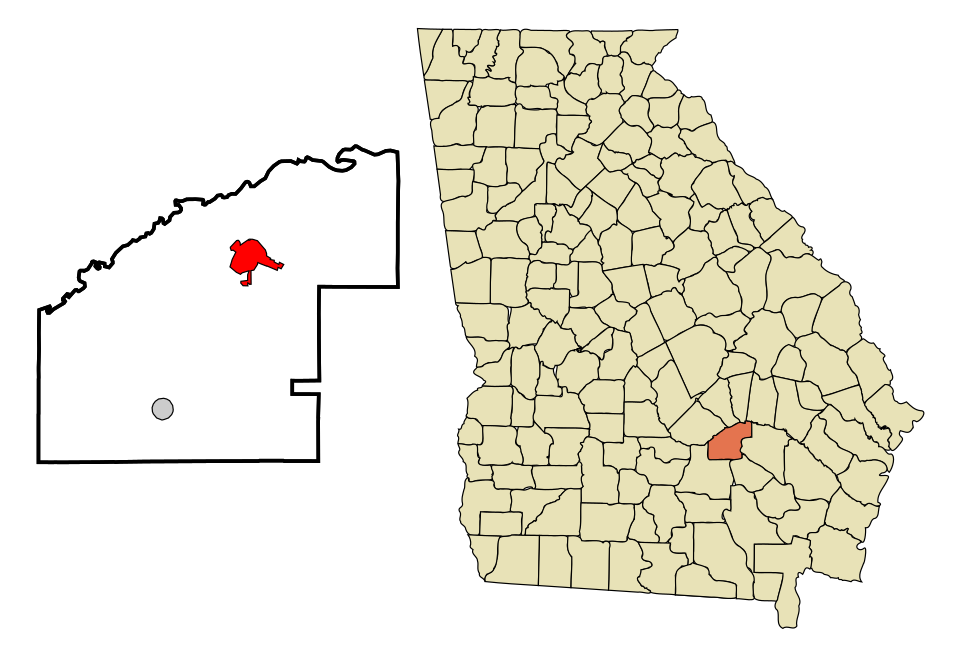 Locator map of Hazlehurst