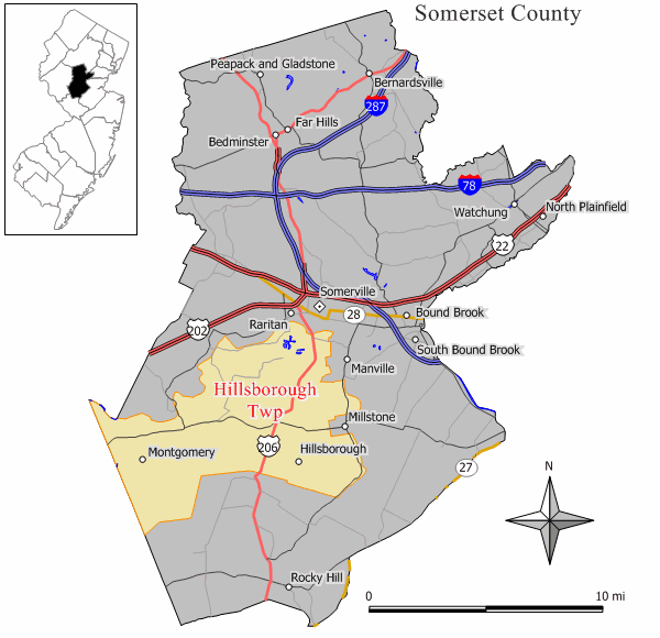 Locator map of Hillsborough