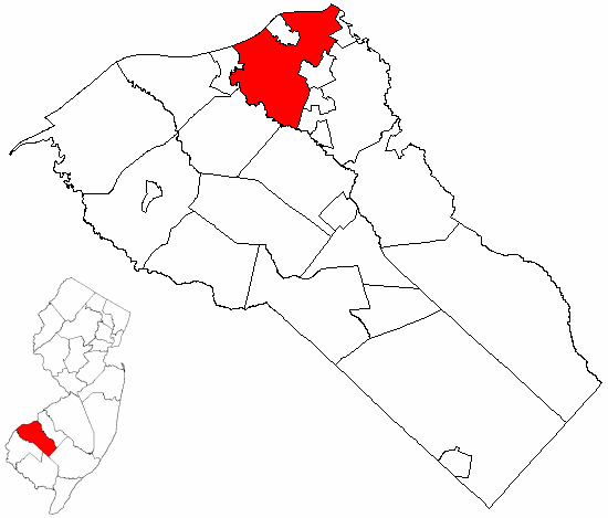 Locator map of West Deptford
