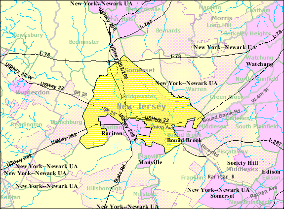 Locator map of Bridgewater