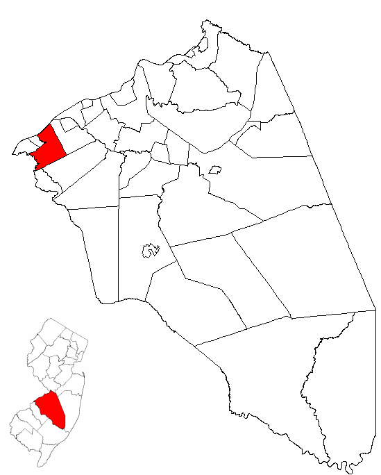 Locator map of Cinnaminson