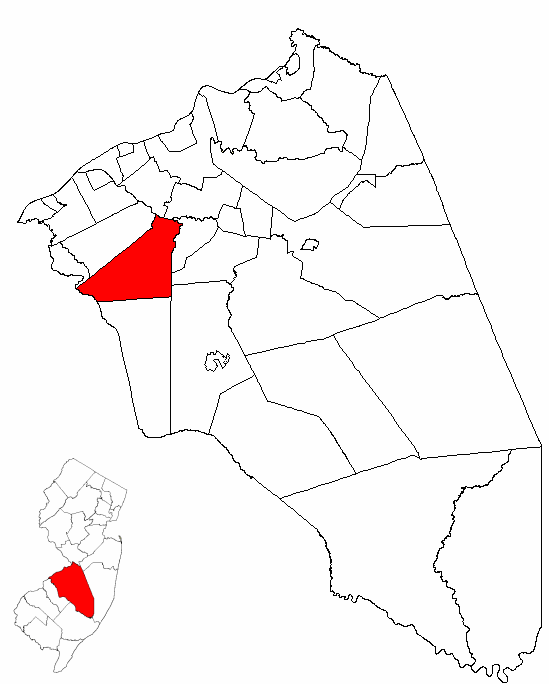 Locator map of Mount Laurel