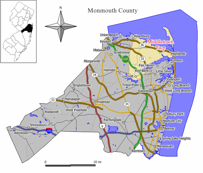 Locator map of Middletown