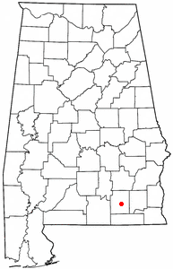 Locator map of New Brockton