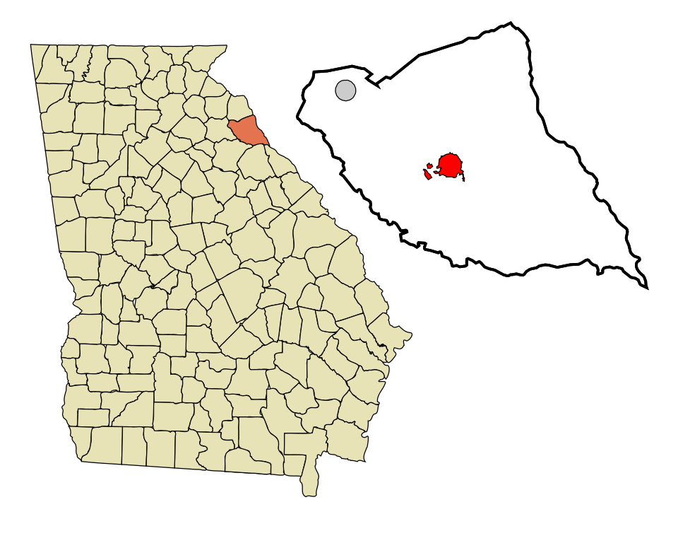 Locator map of Elberton