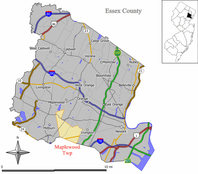 Locator map of Maplewood
