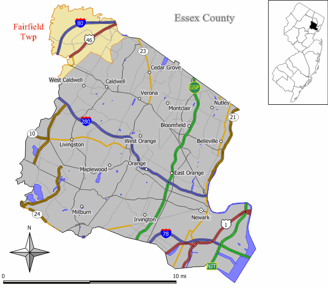 Locator map of Fairfield