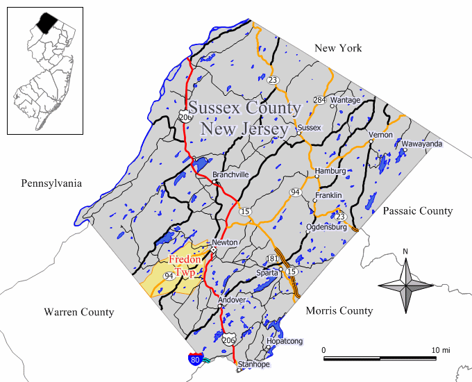 Locator map of Fredon