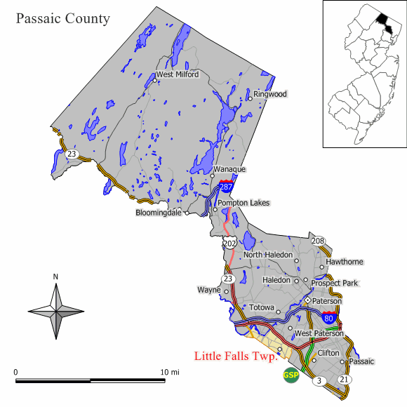 Locator map of Little Falls