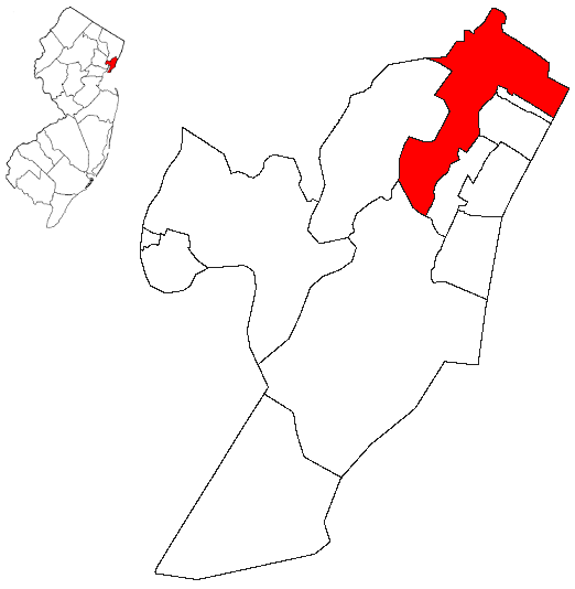 Locator map of North Bergen