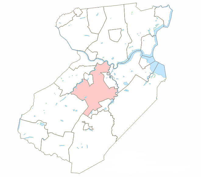 Locator map of East Brunswick