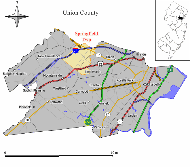 Locator map of Springfield
