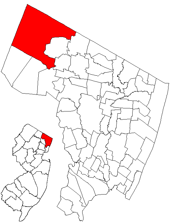 Locator map of Mahwah