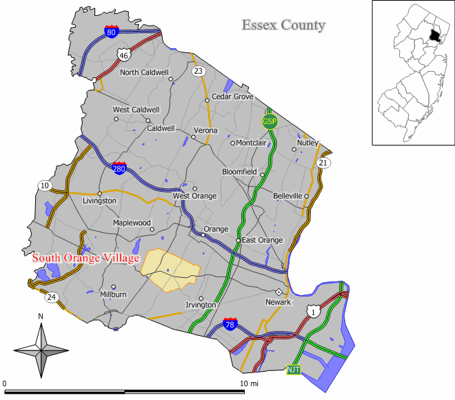 Locator map of South Orange