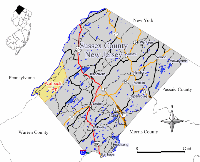 Locator map of Walpack