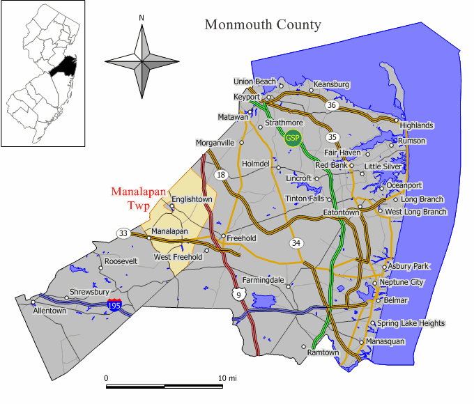 Locator map of Manalapan